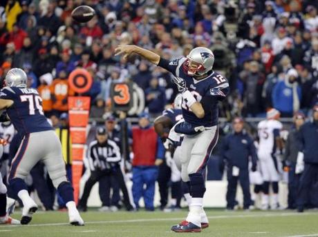 Tom Brady took to the air early in the game.
