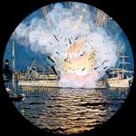 Joseph Boggs Beale illustration of the explosion of the USS Maine
