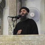 Abu Bakr al-Baghdadi is seen in an image from video.