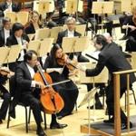 Cellist Yo-Yo Ma and conductor Andris Nelsons performing with the Boston Symphony Orchestra on Thursday night.