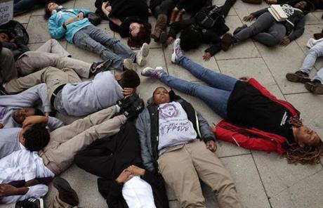 School children in Washington, D.C. participated in a protest Tuesday.
