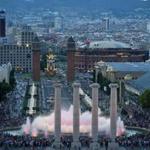 A music and light show at the Magic Fountain of Montjuic, a key Barcelona attraction.