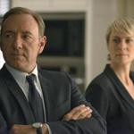 Kevin Spacey as Francis Underwood (left) and Robin Wright as Claire Underwood in a scene from Netflix original series 