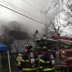 Waltham firefighters are battling a fire on Albemarle Road.