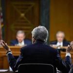 Secretary of State John F. Kerry testified before the Senate Foreign Relations Committee on Tuesday.