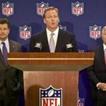 NFL commissioner Roger Goodell, center, announced new measures for the league's personal conduct policy on Dec. 10.  