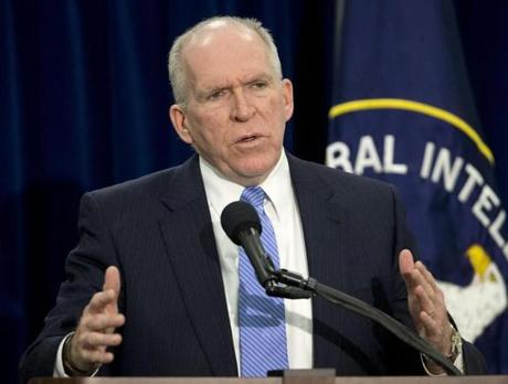 CIA Director John Brennan spoke during a news conference at CIA headquarters in Langley, Va., on Thursday.
