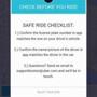 The Uber checklist as shown on an Android device.
