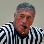 12/11/14 Boston, MA: Philip Paul is pictured as he referees a basketball game between Holyoke CC and Roxbury CC at the Reggie Lewis Center. (Globe Staff Photo) section:sports topic:Paul in Roxbury NOTE: PHOTOGRAPHER REQUESTS NO CREDIT
