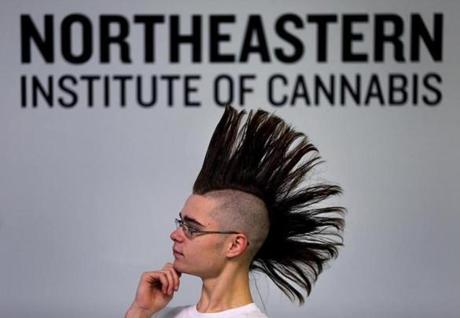 Jeremiah MacKinnon, a student in the class, is cofounder of the Cannabis Society of Mass.
