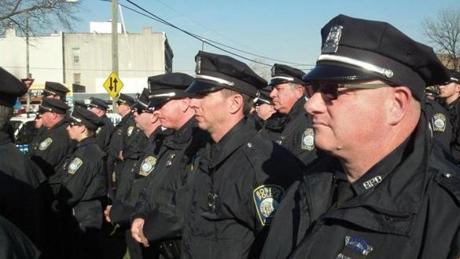 12/27/14 New York, Boston Police attend funeral for Rafael Ramos a New York City police officer,killed in the line of duty. 
