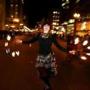 A performer was part of the First Night Procession on Boylston Street.