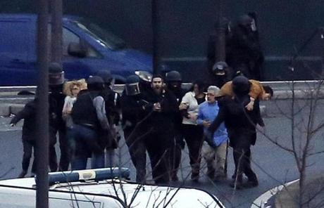 French police evacuated hostages at a kosher grocery store in Paris.
