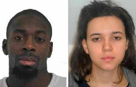 Amedy Coulibaly and Hayet Boumddiene were two suspects named by police as accomplices in the kosher market attack.
