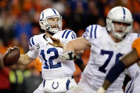 Andrew Luck passed for 265 yards in guiding the Colts past the Broncos in Saturday?s AFC divisional round. (Photo by Ezra Shaw/Getty Images)
