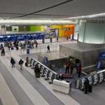 With 13 flights already canceled, Jet Blue Terminal C at Logan Airport had very few travelers on Monday afternoon.