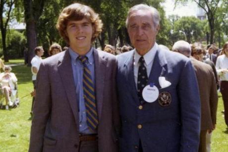 Jeb Bush and his grandfather, Prescott Bush, at Jeb?s graduation from Andover in June 1971.
