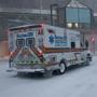 An ambulance traveled on I-93 toward Boston Tuesday.