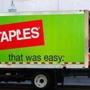 AStaples truck delivered office supplies in San Diego, Calif.
