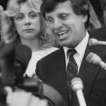 John Lakian with his wife Andrea in 1985 after his libel suit against the Globe was dismissed.