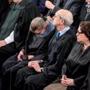 Supreme Court Justice Ruth Bader Ginsburg (left) with her colleagues at the State of the Union address last month.