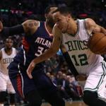 Celtics coach Brad Stevens would welcome the thought of Tayshaun Prince (12) remaining on the team as the veteran forward has provided a steadying influence. (Barry Chin/Globe Staff), Section: Sports, Reporter: Gary Washburn, Topic: 12Celtics-Hawks, LOID: 8.0.2360035956. 