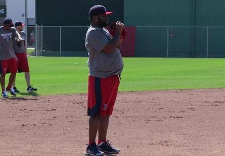 Fort Myers, FL - 02/21/15 - Boston Red Sox third baseman Pablo Sandoval (48) during a batting practice session.Red Sox Spring Training. (Barry Chin/Globe Staff), Section: Sports, Reporter: Peter Abraham, Topic: 22Red Sox, LOID: 8.0.2717390732. Credit: Barry Chin/Globe Staff
