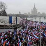 About 30,000 people marched Sunday in Moscow after the death of opposition leader Boris Nemtsov.