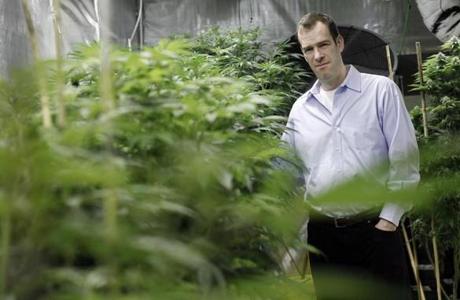 Seth Bock at his Rhode Island medical marijuana center.
