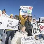 natural gas pipeline protest in W. Roxbury