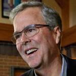 Jeb Bush greeted attendees at a fundraiser for US Representative David Young in Iowa on Friday.