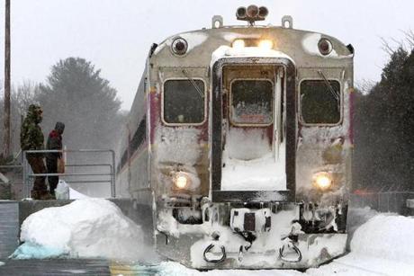 Commuter rail service was crippled by a succession of snowstorms that began in late January.
