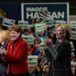 Hillary Clinton (right) campaigns with Jeanne Shaheen at a campaign event last year in Nashua, N.H. 