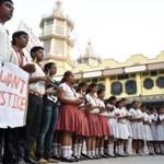 Students of Convent of Jesus and Mary School participated in a protest Saturday against the gang rape of a nun in her 70s at the Christian missionary school in Begopara, India. The robbers got away with some cash, a cellphone, a laptop computer, and a camera, all belonging to the school. Police said they are searching for the men.