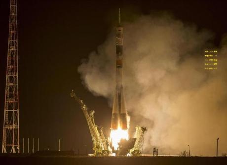The Soyuz spacecraft launched Friday on its way to the International Space Station.
