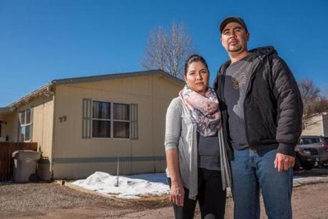 Karla and Juan Ayala live on Juan?s $23-an-hour pay in a mobile home in Glenwood Springs, Colo., along the same Roaring Fork River that runs through Aspen.
