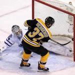 Patrice Bergeron scored the game-winning goal during the overtime shootout.