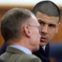 Aaron Hernandez talked with defense attorney Charles Rankin during his trial.