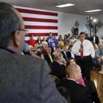 New Jersey Governor Chris Christie took questions during a town hall meeting in Londonderry, N.H.