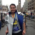 Actor Kevin Ryan after running the Boston Marathon.