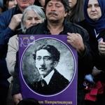A group marked the 100th anniversary of Armenian killings by Ottoman Turks. 