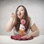 greedy woman eats sundae; Shutterstock ID 132343952; PO: living