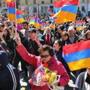 A crowd commemorated the anniversary of the Armenian genocide outside the State House on Friday.  