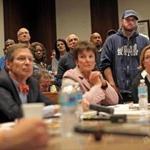 Members of the Boston Carmen?s union attended Monday?s legislative hearing on the recommendations proposed by Governor Charlie Baker?s panel on overhauling the MBTA.