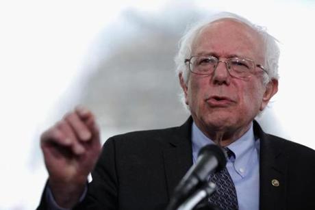 WASHINGTON, DC - APRIL 30: U.S. Sen. Bernard Sanders (I-VT) speaks on his agenda for America during a news conference on Capitol Hill April 30, 2015 in Washington, DC. Sen. Sanders sent out an e-mail earlier to announce that he will run for U.S. president. (Photo by Alex Wong/Getty Images)
