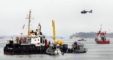 A number of agencies took part in the simulated rescue in Quincy Bay of an outbound international flight with 104 passengers and 12 crew aboard. 
