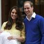 Prince William and his wife Catherine, Duchess of Cambridge, appeared with their baby daughter outside St Mary's Hospital in London on Saturday.