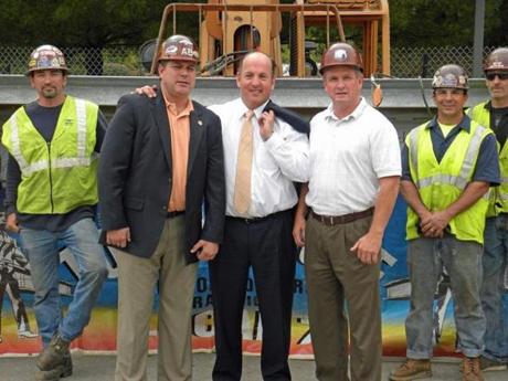 Senator Brian Joyce (center) was an attorney for Organogenesis and celebrated its groundbreaking in 2010.
