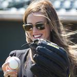 Charleston, S.C.-April 9, 2015-Globe Staff Photo by Stan Grossfeld-- Tyler Tumminia, warms up before the Charleston River Dogs game.She oversees the business operations of four minor league baseball teams and co-owns a collegiate team
