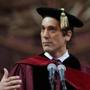 Commencement speaker David Muir, the anchor of ABC?s ?World News Tonight,? urged graduates not to fear what comes next.